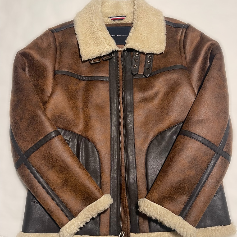 Men's Brown Leather Jacket with Shearling lining